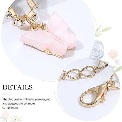 Edary Rhinestone Butterfly Anklets Gold Sparkly Tennis Ankle Bracelets Chain Beach Crystal Foot and Hand Chain Jewelry for Women and Girls