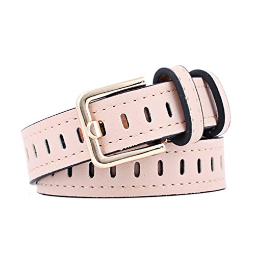 Porbbow Cinturón ancho casual para mujer Cinturón hueco sin aguja Cinturón de moda para mujer Pink Cover