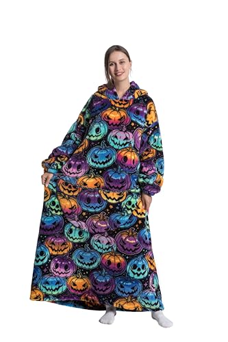 Capecage Oversized Fleece Wearable Blanket Hoodie (Pumpkin)