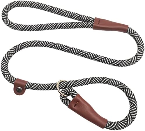 SEPXUFORE 3FT Slip Lead Dog Leash, 1/2 inch Rope Dog Walking and Training Lead, No Pull Strong Nylon Leash Great for Medium and Large Black