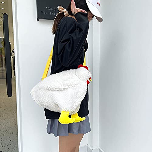 Bmtlfg Fluffy Bag, Fluffy Shoulder Bag, Chicken Purse, Plush Crossbody Bags For Women, Animal Shaped Bag, Hen Shape Plush Autumn Winter,White #TOP4