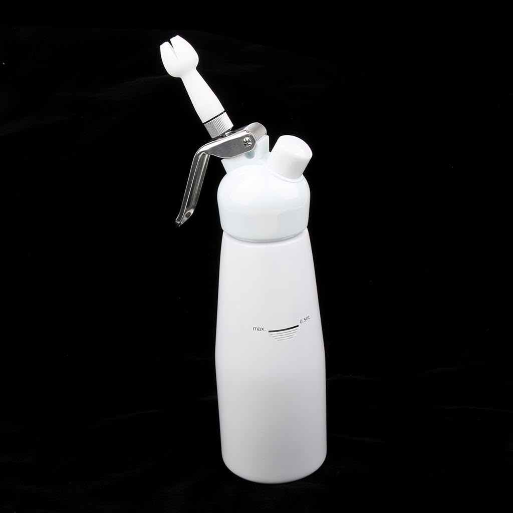 ATORSE™ Aluminium Alloy Butter Cream Whipper Dispenser Coffee Dessert 0.5L White