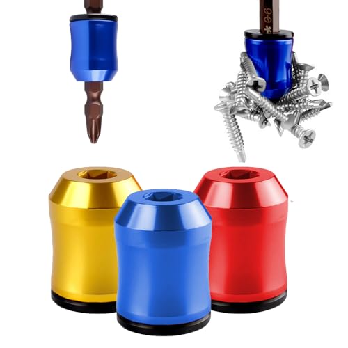 Upgrade Screwdriver Head Magnetic Ring, Screwdriver Head Magnetic Ring Screw Holder with Anti-Slip Design Removable Coil, for Drill Tools Household Repairs Mechanics Carpenters (3, Mix)
