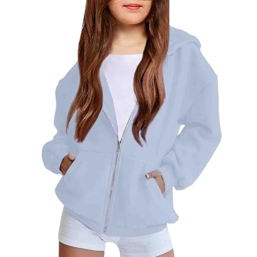 Zip Up Hoodie Sweatshirts for Teen Girls 2025 Cute Preppy Clothes Fall Winter Trendy School Outfits