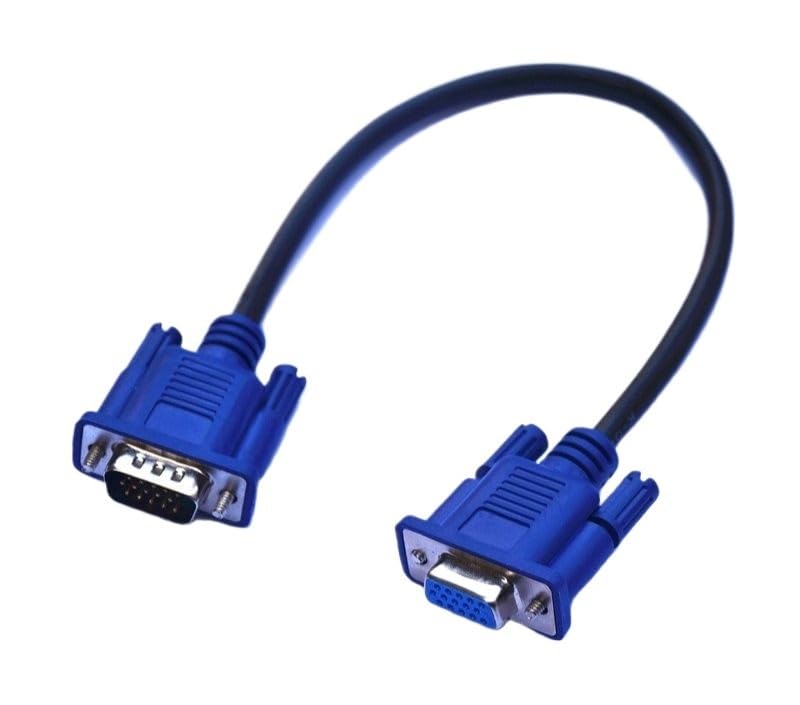 25 cm/10 HD15Pin VGA D-Sub krótki kabel wideo M/M męski na żeński kabel R+GB (żeński do żeński)