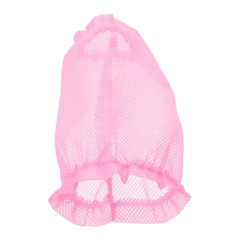 HANABASS ペット用ロング耳保護具 子犬用メッシュス 耳カバー 耳ダニ予防と屋外活動向け フィット感調整可能敏感肌対応 ピンク 小型犬用