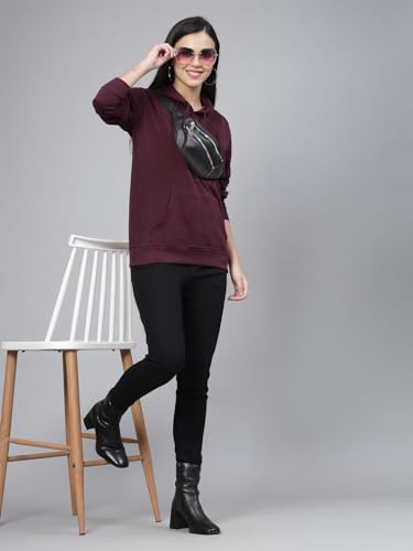Image of Style Quotient Women Grey Hooded Oversized Sweatshirt