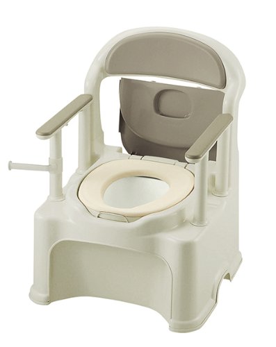 豊通オールライフ D0760 ポータブルトイレGR-1 やわらか便座タイプ (ブラウン) 消臭フォーム1本付き 便座カバー1枚付き 樹脂製ポータブルトイレ