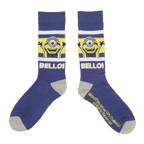 Minions Minion Bello Mens Athletic Crew Socks3