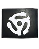 Mehrere Kartenfächer. Ice-Tees Herren-Geldbörse aus Leder mit 45RPM Record Centre-Vinyl-Fächer