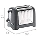 Dualit 2 Slice Lite Toaster | 1.1kW Toasts 60 Slices an Hour | Polished with High Gloss Grey Trim | Bagel & Defrost Settings | 36 mm Wide Slots | 26204