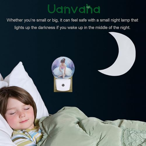 Image of Nightlight Oil Painting Little Girl Ballerina LED Dusk to Dawn Plug-in Nightlight Auto Sensor for Bedroom Bathroom Hallway Living Room