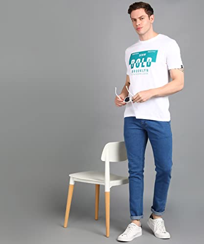 Image of Urbano Fashion Men's Graphic Printed Round Neck Half Sleeve Slim Fit Cotton T-Shirt
