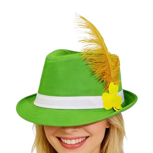 Sombrero de - Disfraz de trébol irlandés de San Patricio | Sombrero de copa verde para adultos con hebilla para hombres, mujeres, diario, fotografía de escenario, stand, escuela, juego, viajes,
