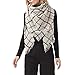 Zando Stylish Fall Winter Scarves - Large Thick Oversized Cotton Scarf Wrap in Tartan Plaid Pattern - Beige Black Stripe for Women
