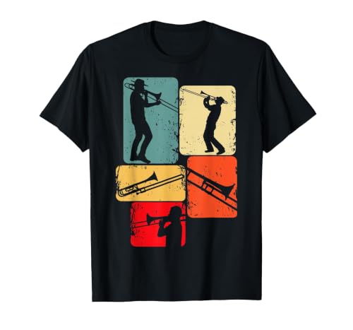 Trombone Trombonist Musician Jazz Boys Men T-Shirt, Men, Black, XX-Large