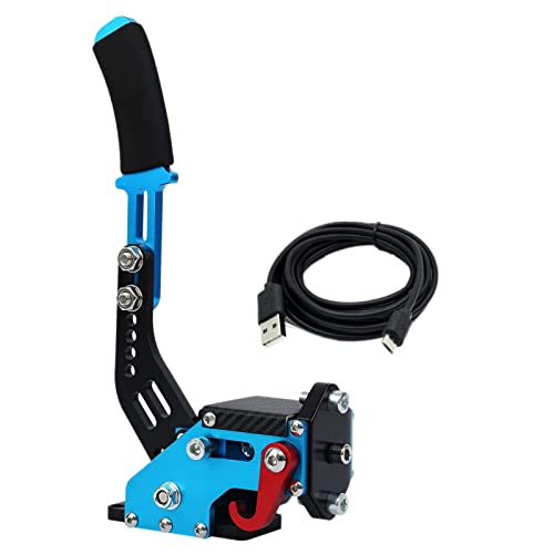Obokidly [Upgrade 4. Generation] 3-in-1 USB-Handbremse, kompatibel mit Thrustmaster T300RS/ T300 Ferrari für PS5/PS4 Spielkonsole & PC für Simracing-Spiel Sim Rig (blau, nur Handbremse)
