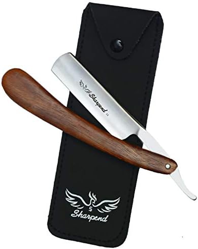 Straight Razor - Straight Edge Razor Natural Wood Scale – Sharp, High Hardness J2 JAPANESE Steel Cutthroat Straight Edge Blade, Vintage Wood Handle, Barber Razor