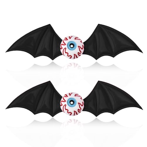 Halloween Bat Hair Clip with Eyeball Hair Barrettes for Women Girls Gothic Bat Wings Hair Clips with Eye Hair Accessories for Halloween Cosplay Costume Horror Eyeball Hair Pins with Bat Wing image 4