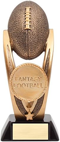 SHOP AWARDS AND GIFTS Customizable 8 Inch Antique Gold Resin Finish Fantasy Football Trophy, Includes Personalization
