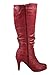 FZ-Win-45 Women's Fashion Round Toe High Heel Platform Zipper Knee High Boots (9 B(M) US, Red)