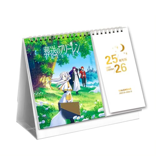 葬送のフリーレン カレンダー 2025-2026年 卓上カレンダー 写真集 両面プリント スケジュール 自宅用 オフィス用品 萌グッズ 周辺 装飾 記念品 文房具 置物 写真 誕生日 新年 お正月 プレゼント