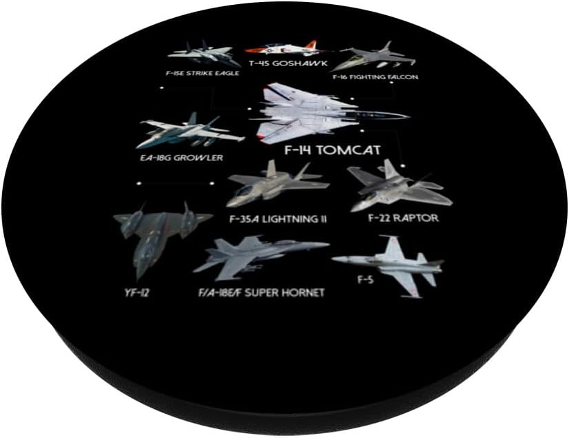American Fighters Jets Funny Plane Aviation Enthusiasts PopSockets Adhesive PopGrip - Image 2