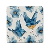 Bluebird - Tappetino protettivo per lavatrice e asciugatrice, motivo floreale ad acquerello, elegante, in gomma antiscivolo, impermeabile, per lavanderia, 61 x 61 cm