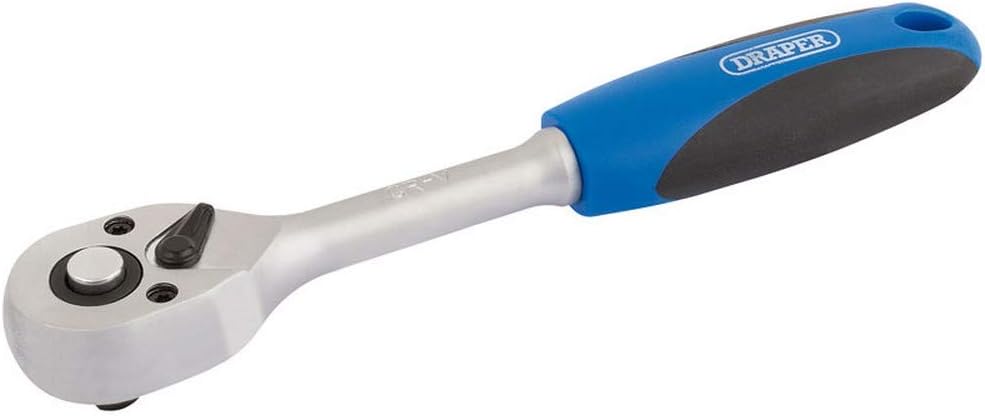 Draper Reversible Soft Grip Ratchet | 1/4" Square Drive 72 Tooth | Torque Socket Wrench | 16427