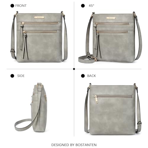 Image of BOSTANTEN Crossbody Purses for Women Medium Shoulder Bag Quilted Handbags with Zipper Pocket