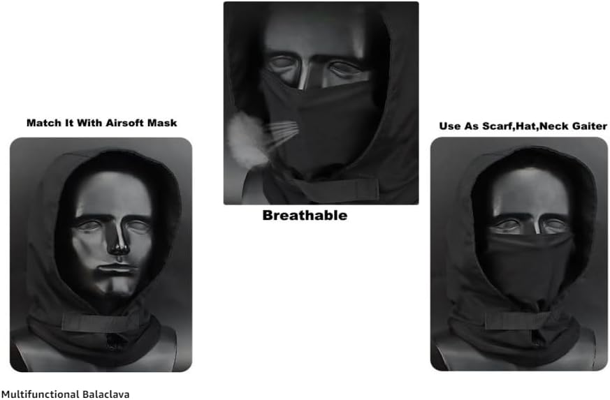 Adjustable Airsoft Full Face Mask Balaclava， for Tactics Helmet Airsoft Paintball Cosplay Costume Party CS Game