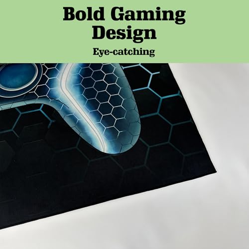 Tapete gamer antideslizante azul 3x5 ft miniatura 5