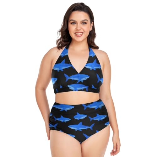 Bikini grande taille requin bleu pour vos vacances tropicales maillot de bain plage et piscine