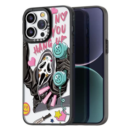 Coque iPhone 14 Pro squelette girly noire amusante 6,1 pouces