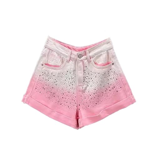 Short en jean à jambes larges dégradées pour femme Pnnrk taille haute XXL