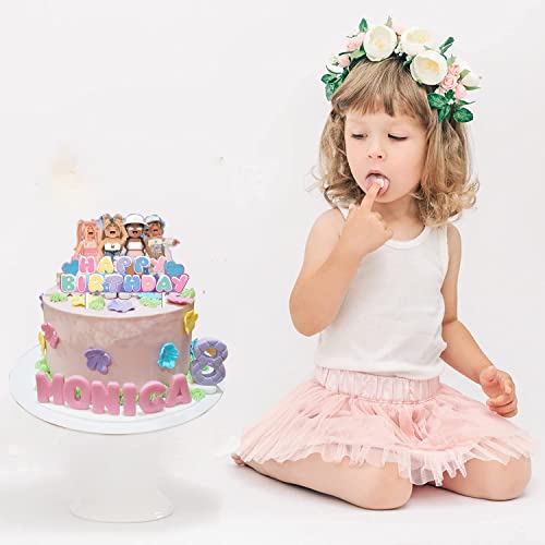 25Pcs Robot Girl Cake Decorations, Girl Blocks Game Cupcake Toppers Cake Topper For Girls Kids Birthday Party Supplies #TOP5