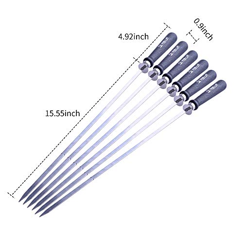 Decdeal Espeto de churrasco Grelhar Kabob Espetos de metal reutilizáveis ​​Aço inoxidável resistente