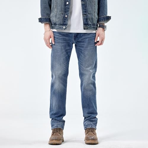 Jeans Pants Trousers Denim Spring and Autumn Men's Blue Big Bull Non Elastic Loose Classic Casual Cowboy3