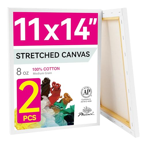 PHOENIX 11x14 Inch Pack of 2 Canvas - Stretched Canvases