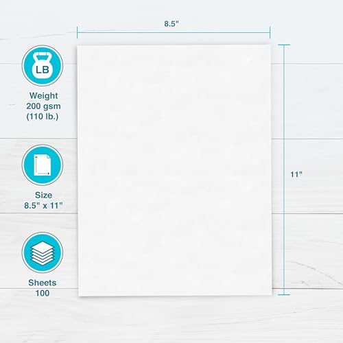 PrintWorks White Matte Cardstock 8.5 x 11 - 100 Sheets - 200 gsm Paper/110 lb Cardstock - Prints Like Matte Photo Paper - Ideal for School & Crafts - Photo Card Stock Made in the USA (00568)
