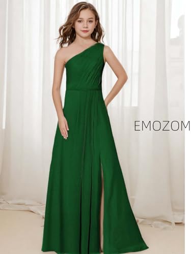 Junior Bridesmaid Dress, Girls' Special Occasion Dresses, Chiffon Wedding One Shoulder Floor-Length Party Dresses2