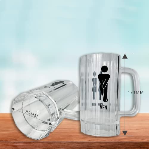 Set Of 2 Premium 22Oz Plastic Beer Mugs With Handle | Durable & Sturdy | Glass-Like Stein | Fun Sublimation Print | Includes Bottle Opener | Ideal For Cold Beverages, Parties, Gifts #TOP4