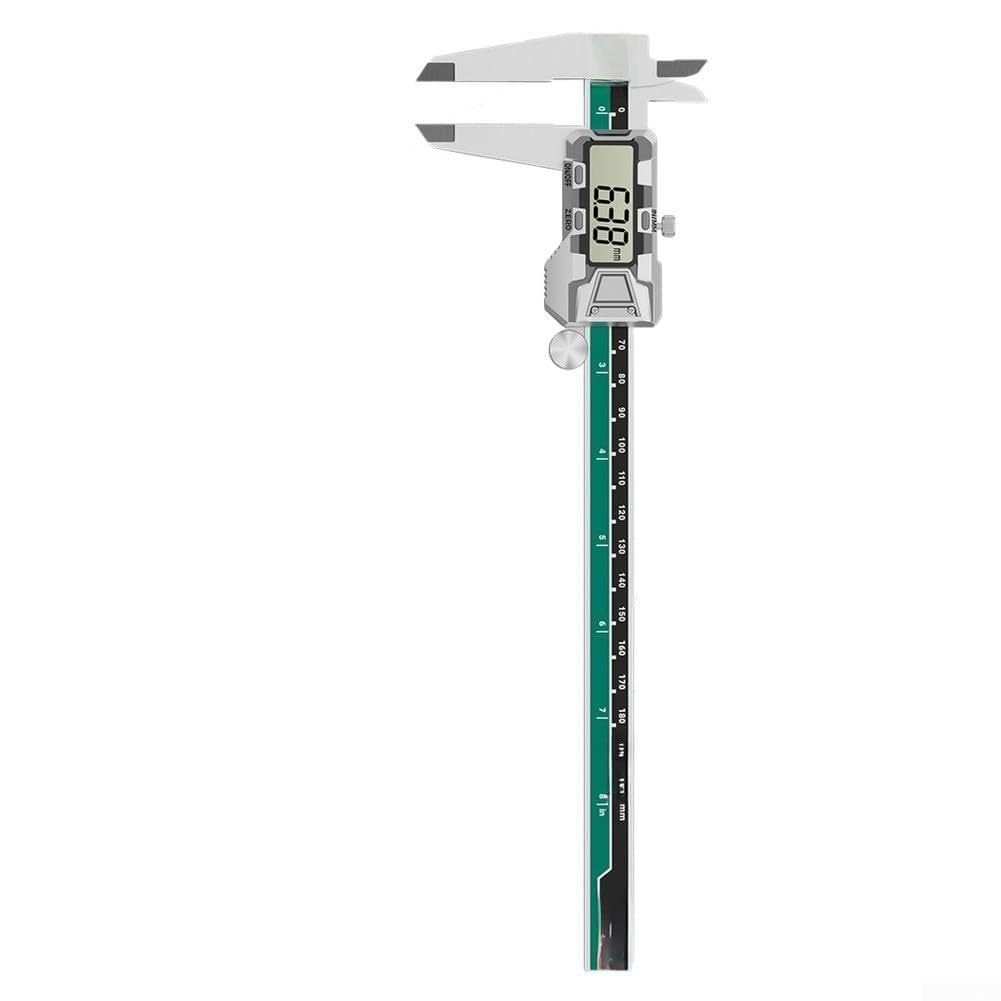 Calibrador electrónico de precisión de 0 a 6 pulgadas, cuerpo de acero inoxidable, función de apagado automático para joyas del hogar (200 mm)