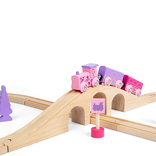 Bigjigs Rail Fairy Figure Of Eight Wooden Train Set - 35Pc Girls Train Set With Pink Train & Fairy Bigjigs Train Accessories, Quality Princess Toys #TOP6