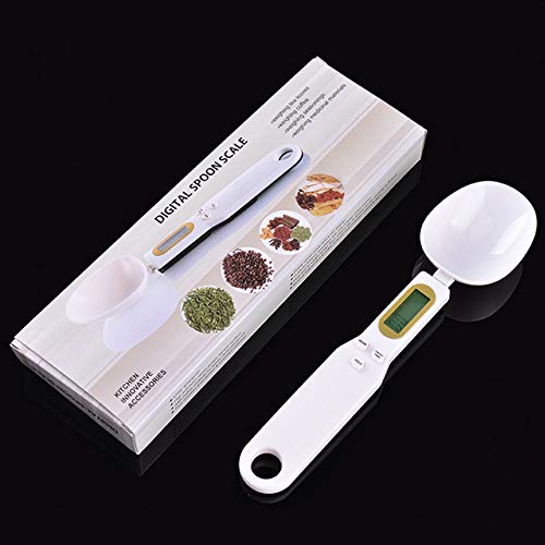 KKmoon Balança de colher medidora portátil eletrônica portátil pesa 500g / 0,1g tela grande para eco