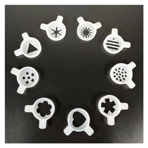 ZeAda Ice Cream Maker Accessories Modeling Caps Spare Parts of Soft Serve Ice Cream Machine 9 in 1 Moulding Lids Nozzle Accessories 29mm Inner Diameter