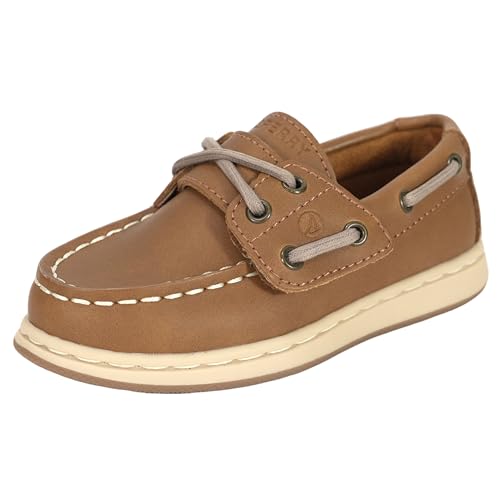 Sperry Toddler Cup II Boat Shoe with Memory Foam Insole - Chestnut Leather Size 8