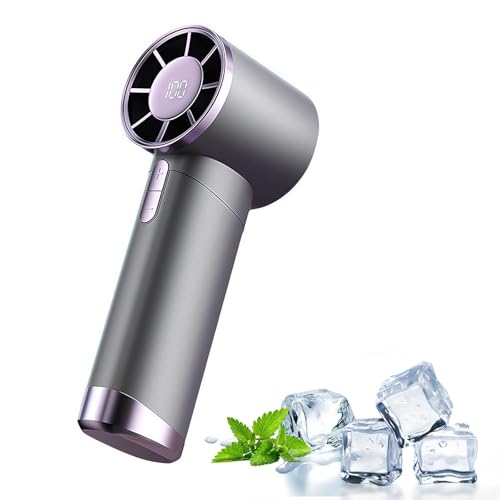 Ventilador turbo portátil de mano, mini ventilador turbo de enfriamiento de 100 velocidades, ventilador de mano personal recargable por USB, ventiladores de bolsillo de mano de alta velocidad,