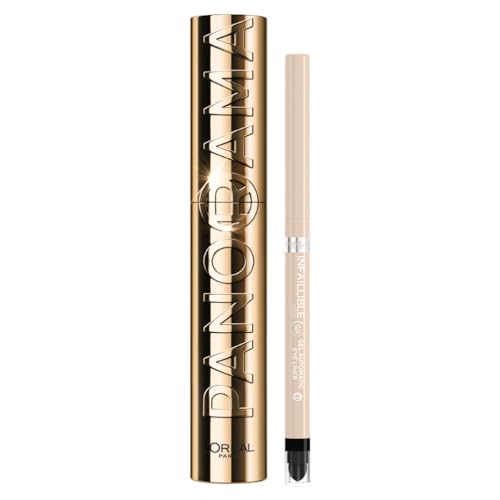 L'Oréal Paris Kit Even Bigger Eyes con Mascara Volumizzante, Panorama by Volume Million Lashes, Colore: Nero e Matita Automatica in Gel Infaillible 36H Grip Liner, Tonalità: Opalescent