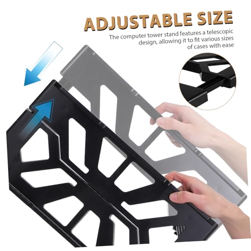 Support unité centrale plastique ajustable à roulettes pour déplacer votre tour PC